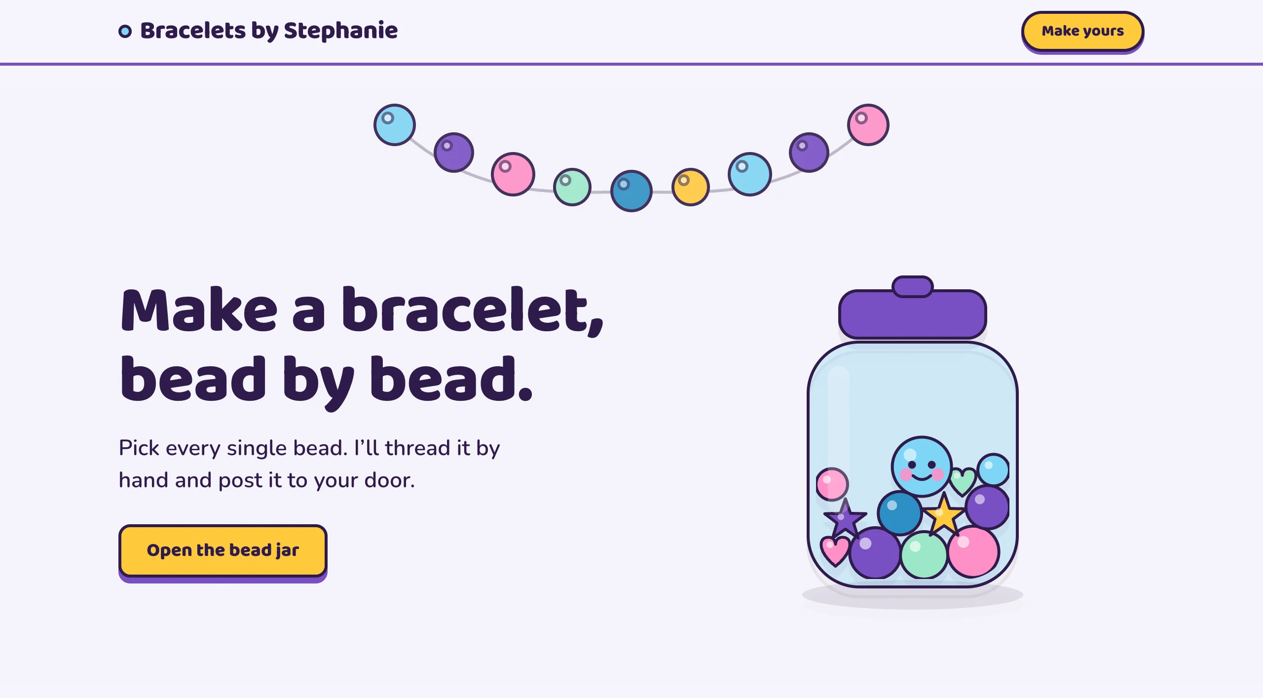 Bracelets by Stephanie handmade jewellery shop shown on desktop and mobile